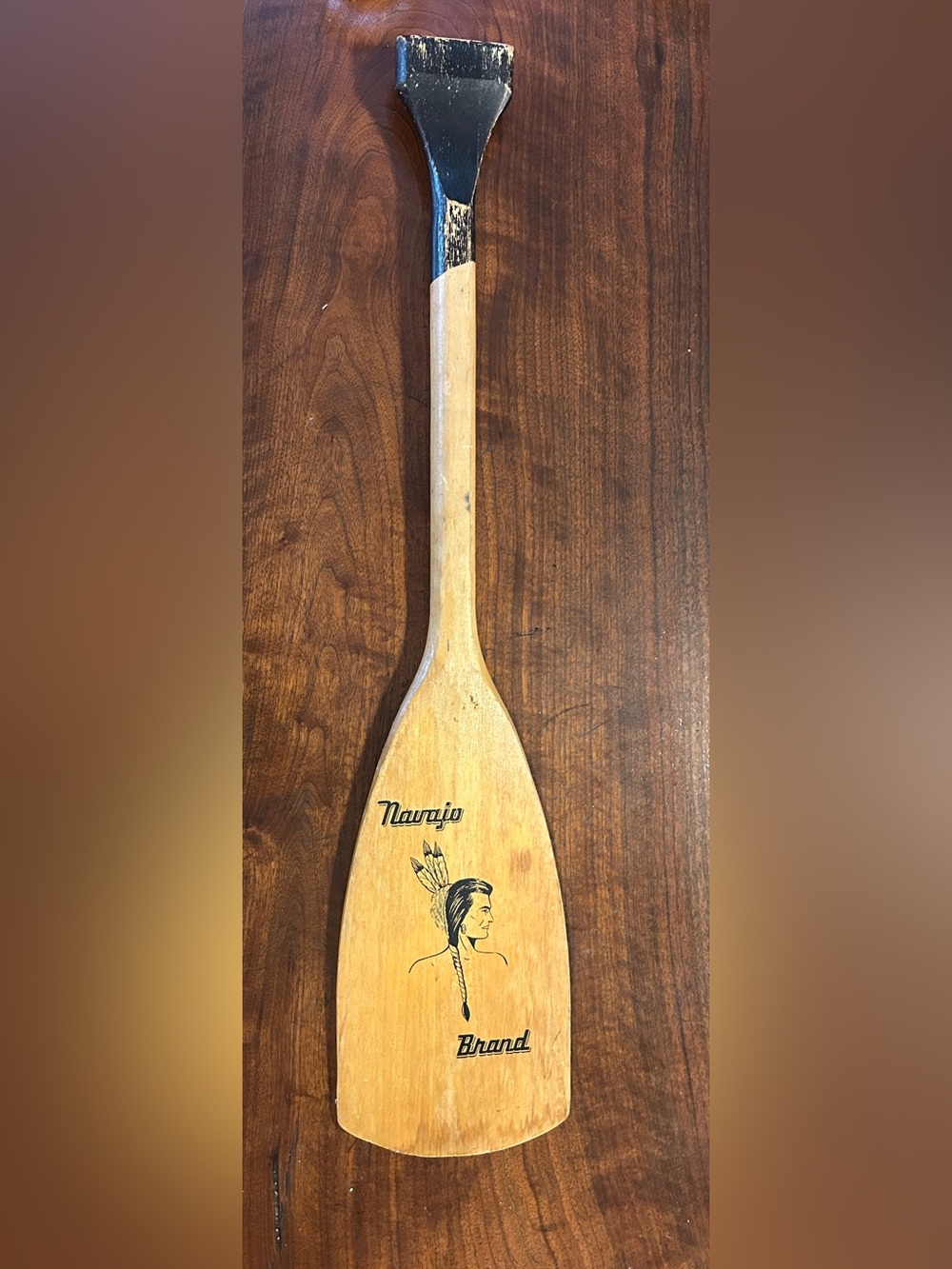 Vintage Navajo Brand Wooden Canoe Boat Paddle 29.5” X 6.25” Rustic Nautical Lake